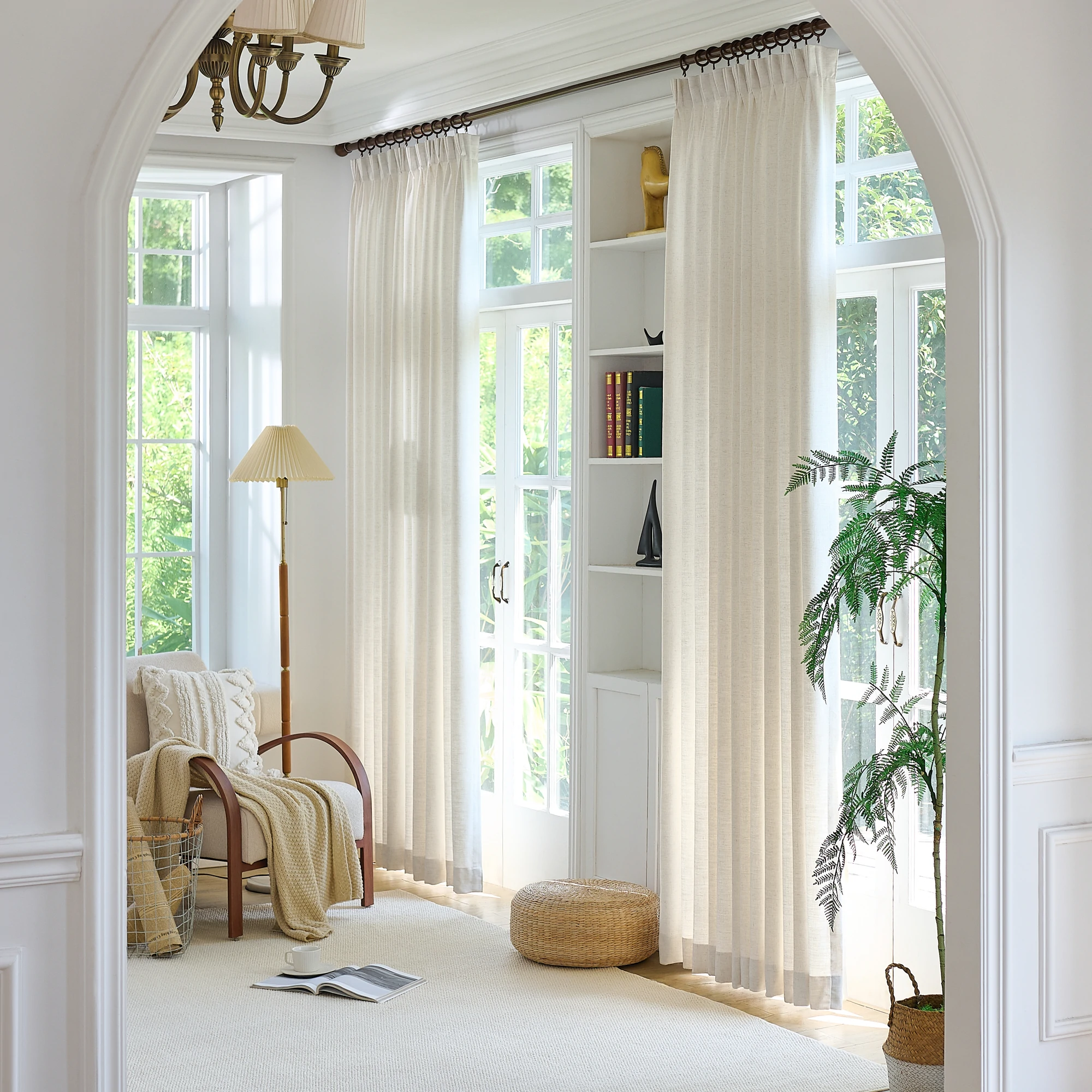 Diagram of linen curtains