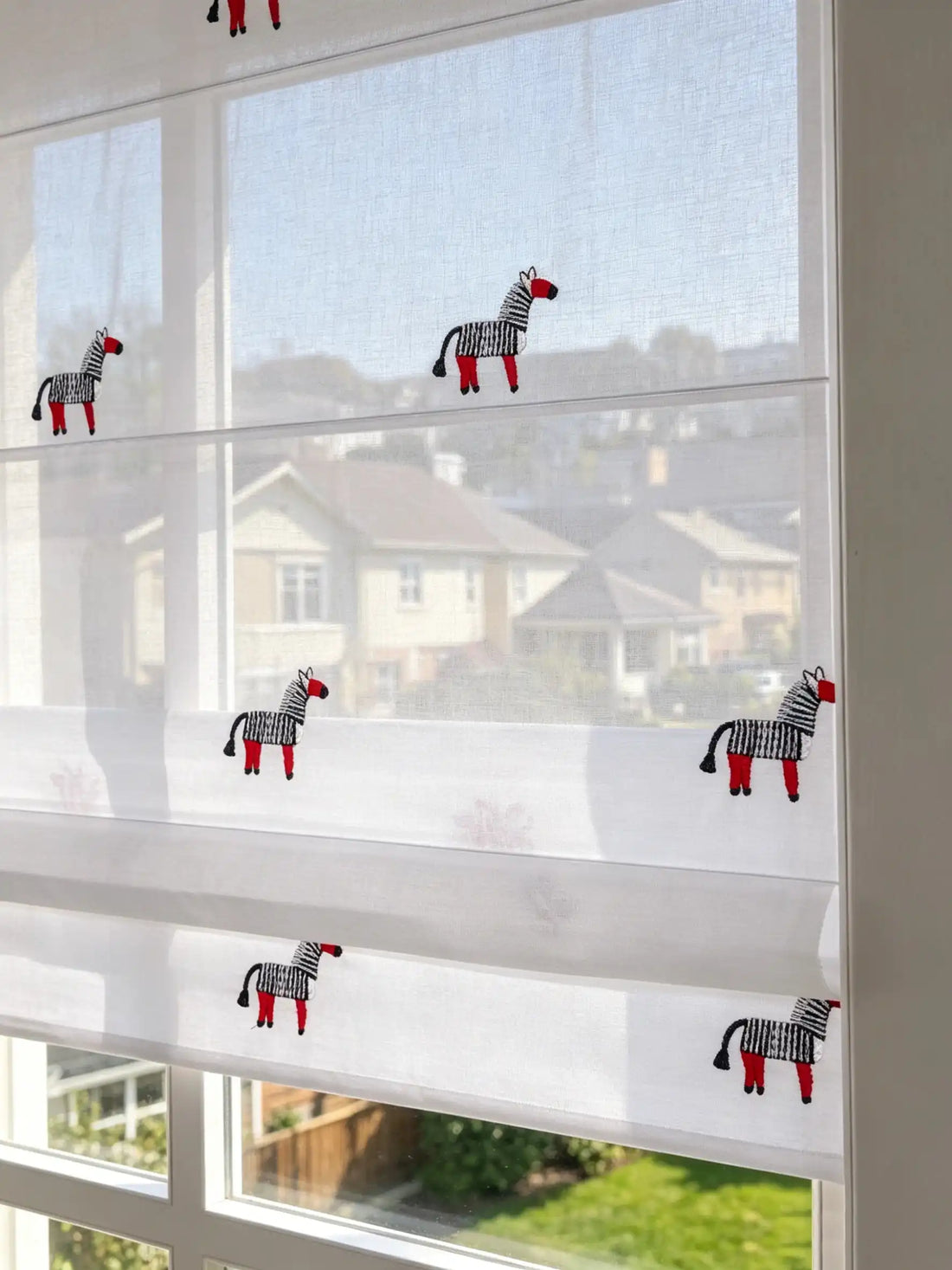 Bonnie Little Pony Embroidered Sheer Roman Shades
