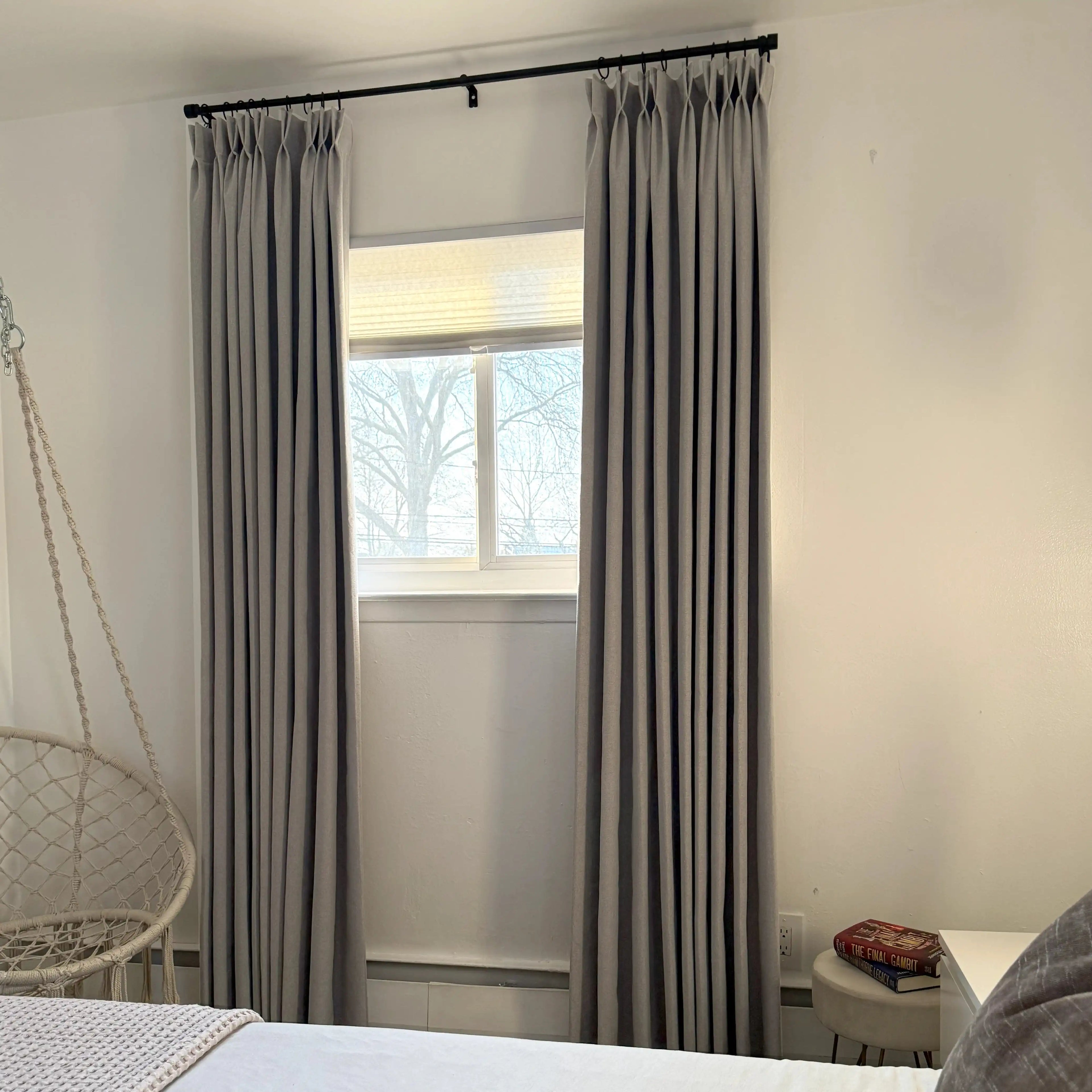 Full coverage Natural Beige Orion Linen Look 100 percent Blackout Curtains for master bedroom ideas