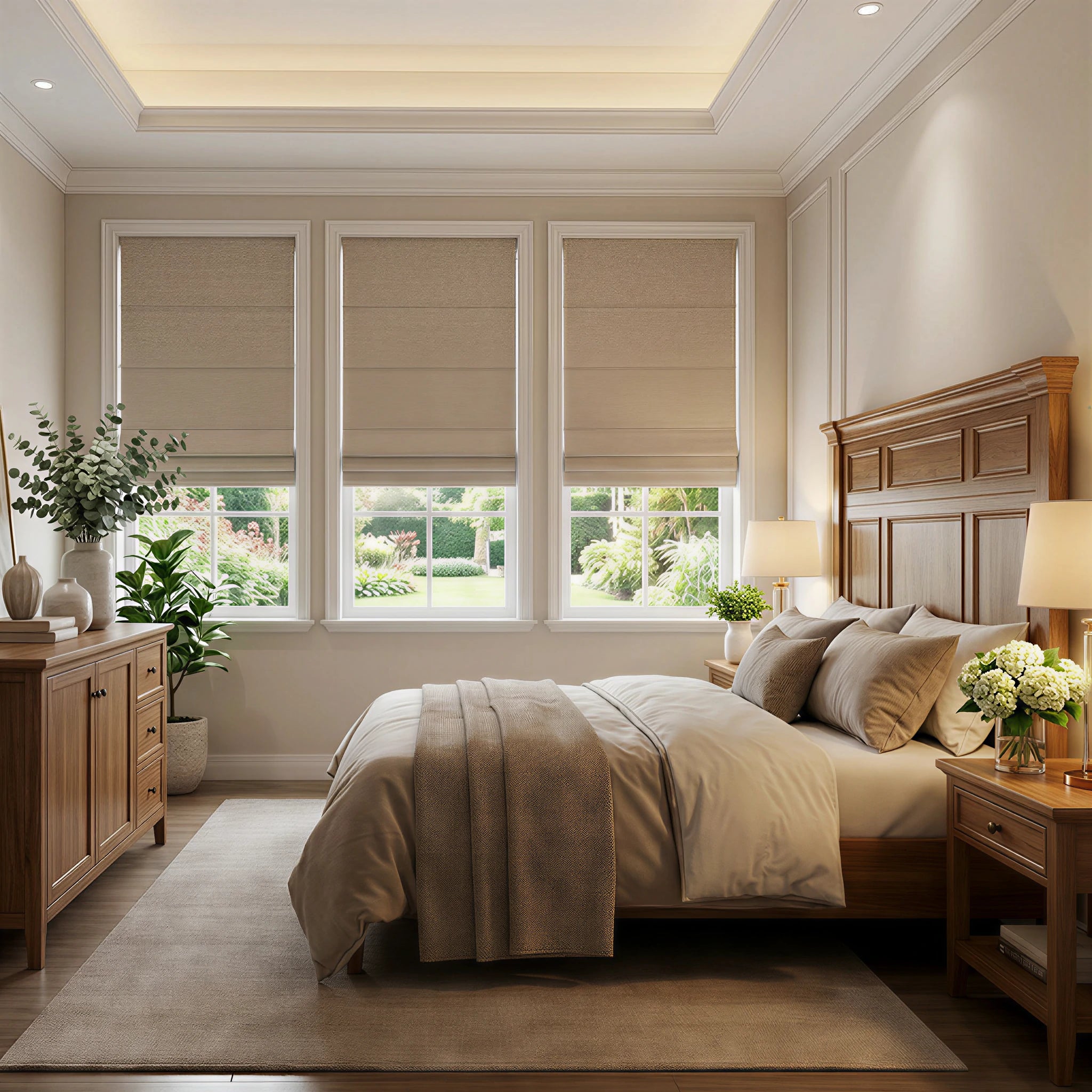 Orion Linen Look 100% Blackout Roman Shades