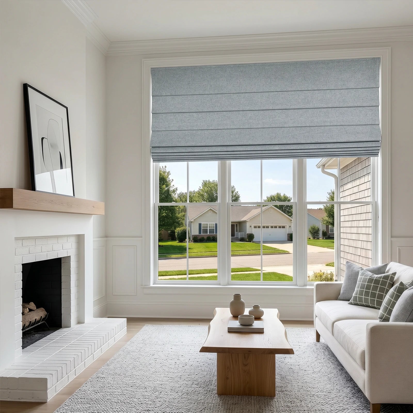 Orion Linen Look 100% Blackout Roman Shades