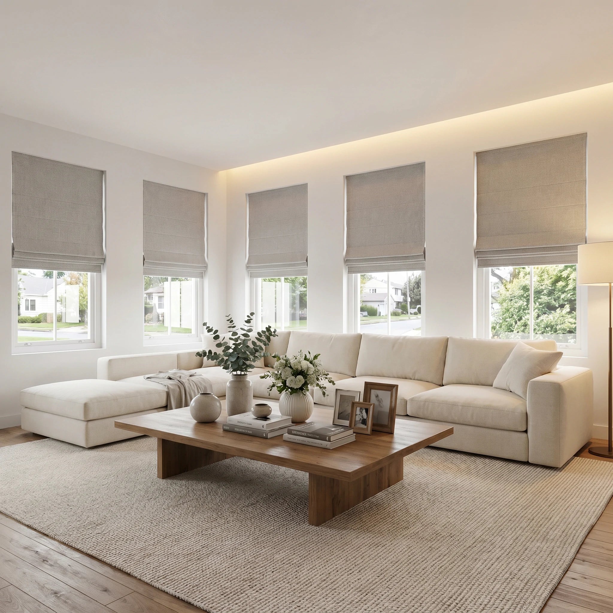 Orion Linen Look 100% Blackout Roman Shades