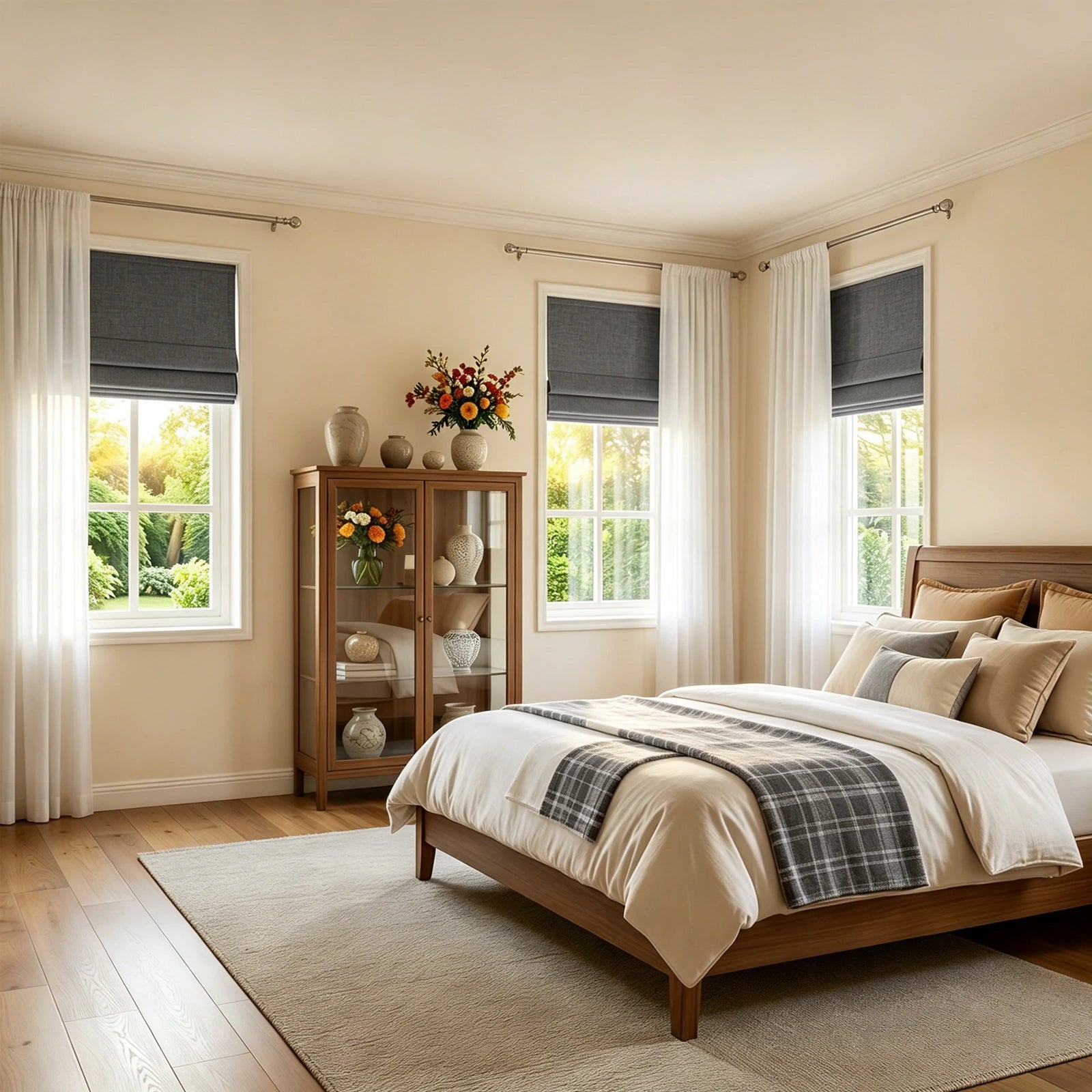 Orion Linen Look 100% Blackout Roman Shades