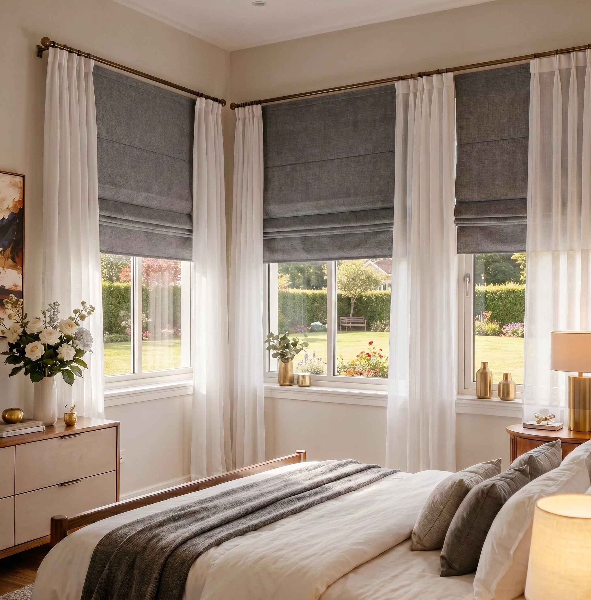 Orion Linen Look 100% Blackout Roman Shades