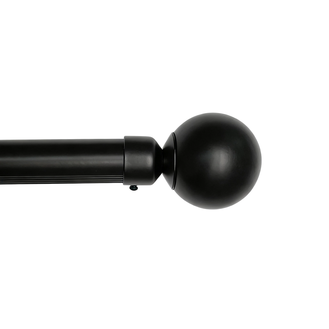 Black spherical curtain rod finial