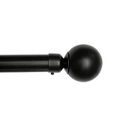 Black spherical curtain rod finial