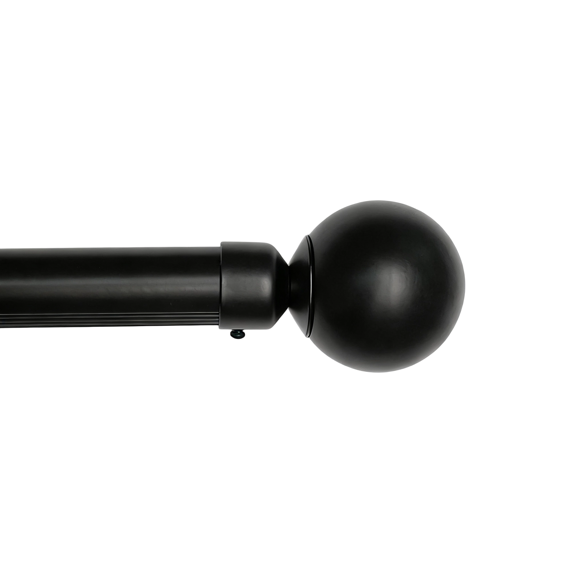 Black spherical curtain rod finial