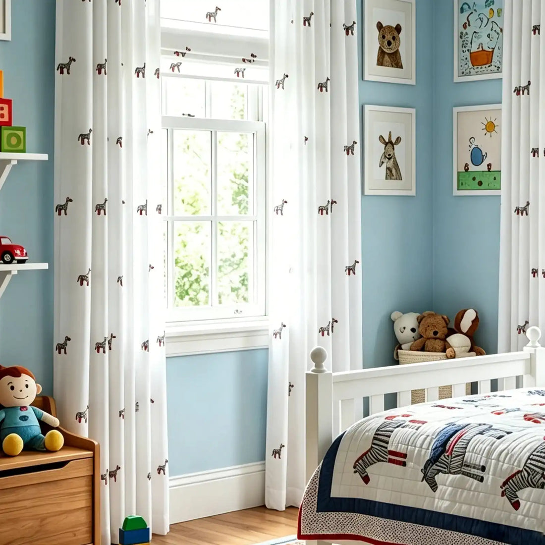 Bonnie Little Pony Embroidered Sheer Curtains