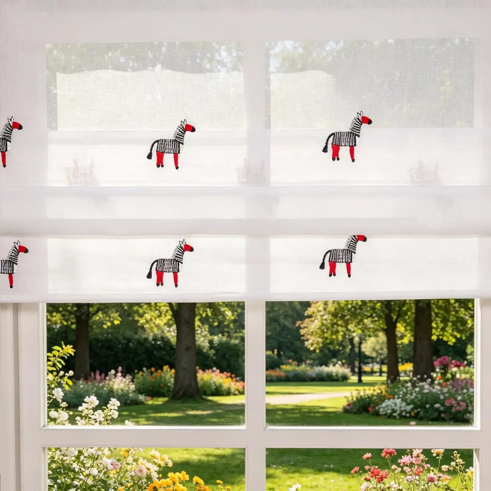 Bonnie Little Pony Embroidered Sheer Roman Shades