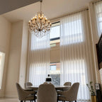 Fern Extra Long & Wide Cotton Semi Sheer Curtains - Upward View