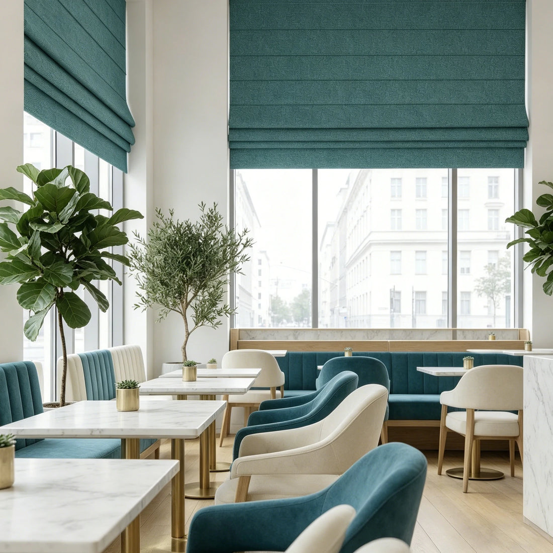 Orion Linen Look 100% Blackout Roman Shades