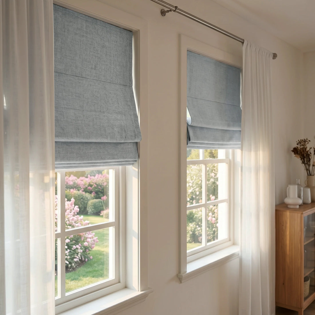 Orion Linen Look 100% Blackout Roman Shades