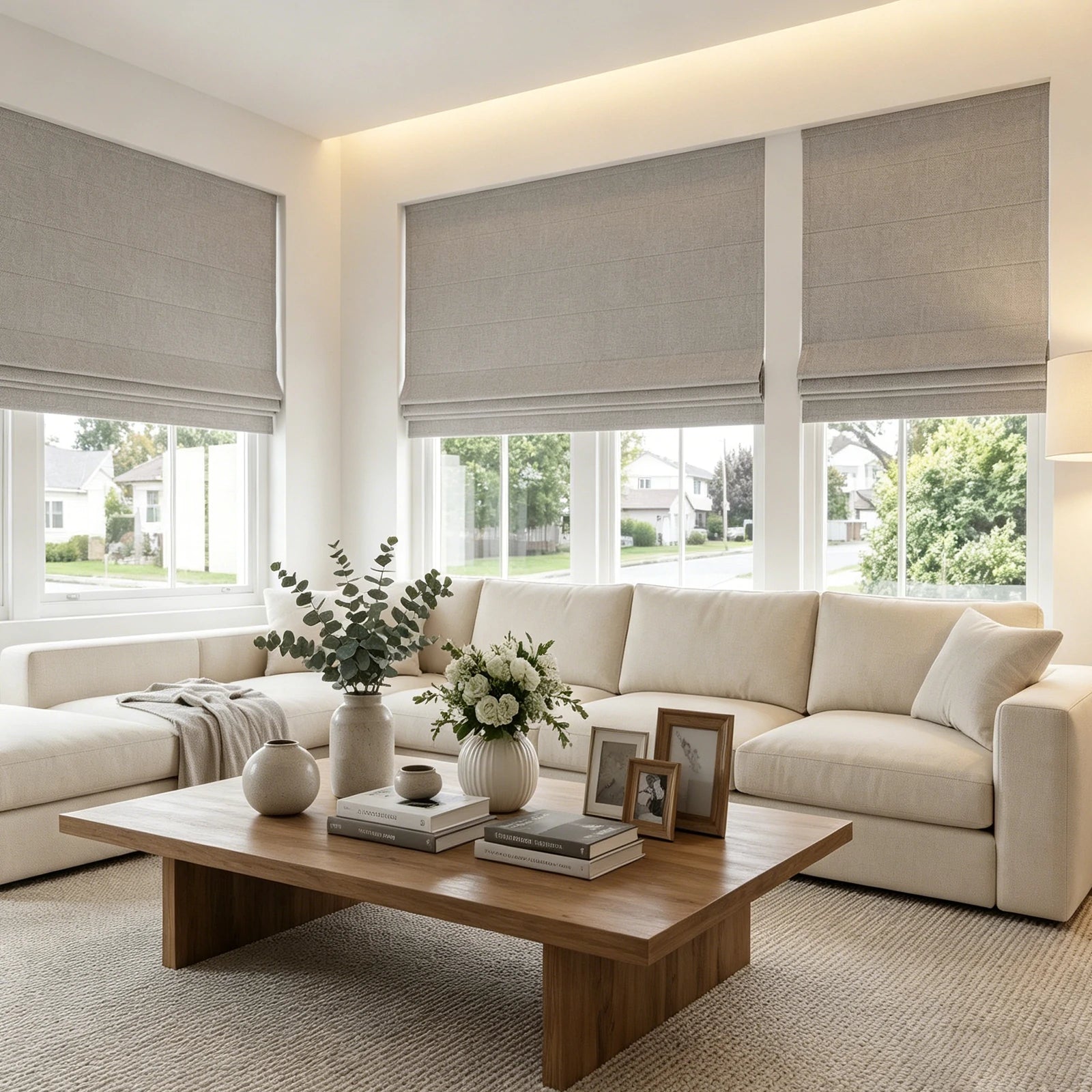 Orion Linen Look 100% Blackout Roman Shades