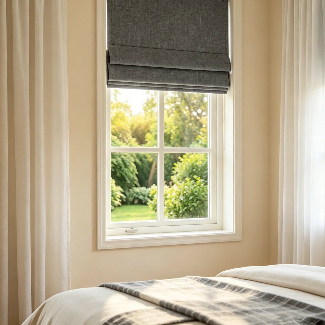 Orion Linen Look 100% Blackout Roman Shades