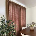 Luxury pinch pleat drapery with Rusty Brown Jasper Dotted Linen Blend Curtains for interior styling