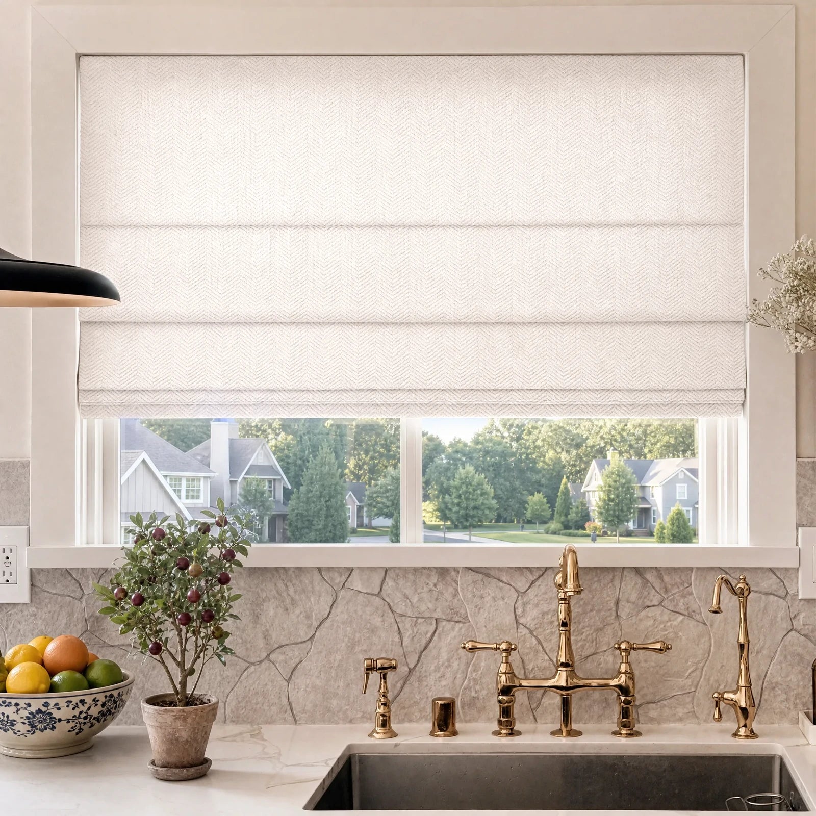 Mason Chevron Pattern Roman Shades