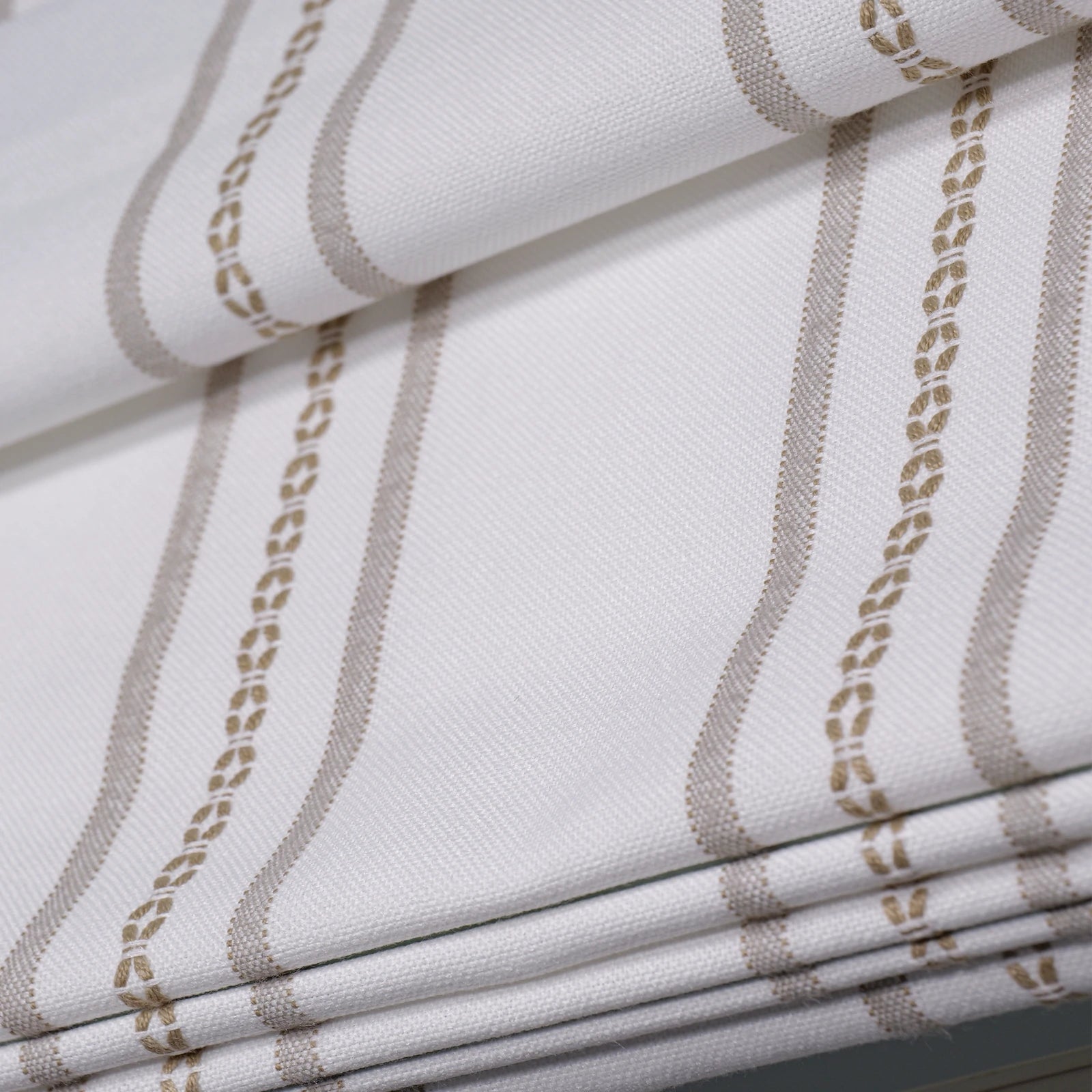 Ocean Woven Stripes Roman Shades