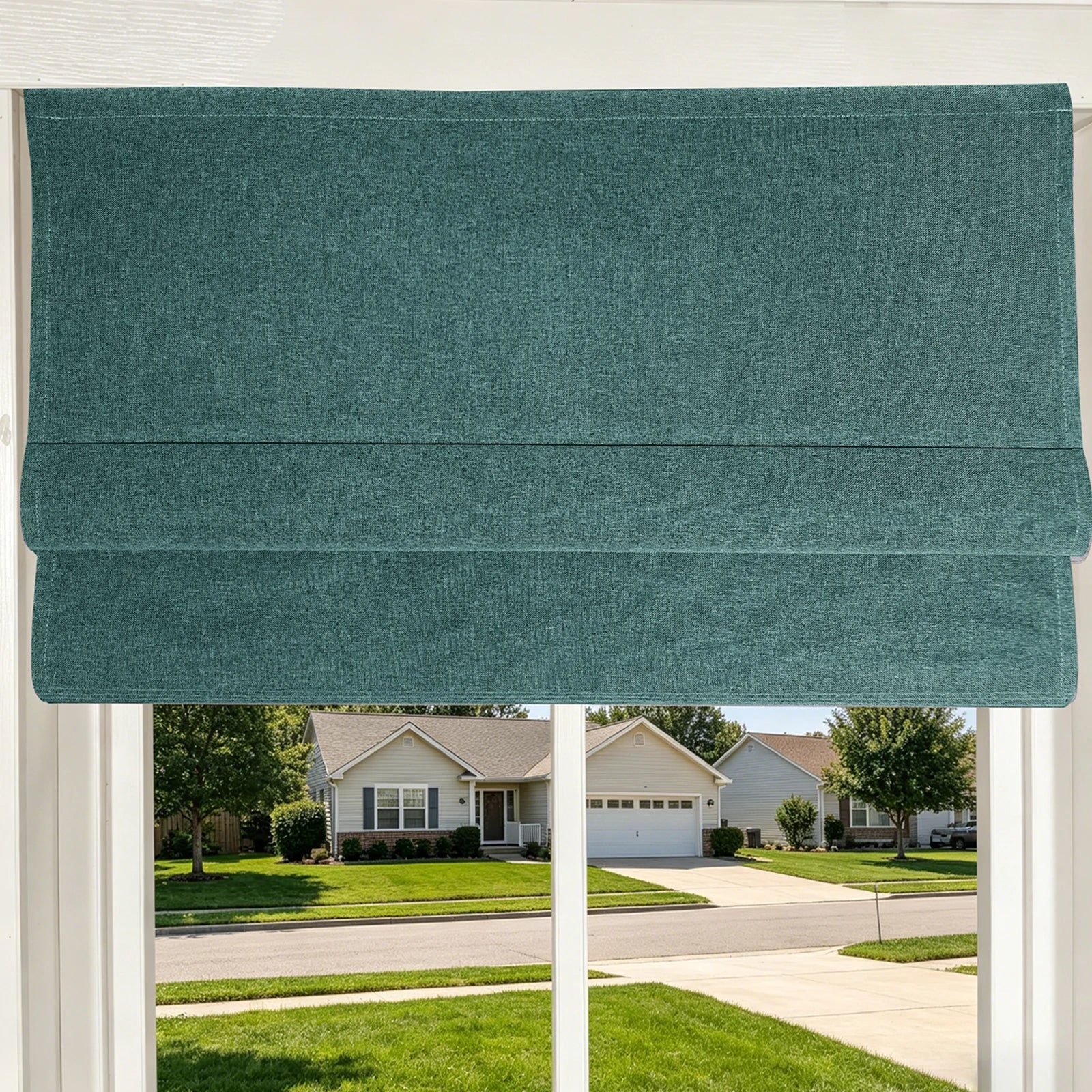 Orion Linen Look 100% Blackout Roman Shades