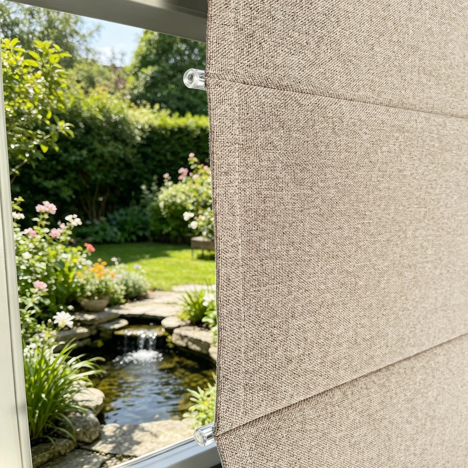 Orion Linen Look 100% Blackout Roman Shades