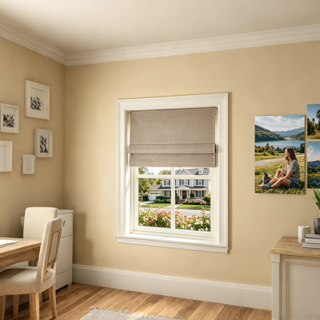 Orion Linen Look 100% Blackout Roman Shades