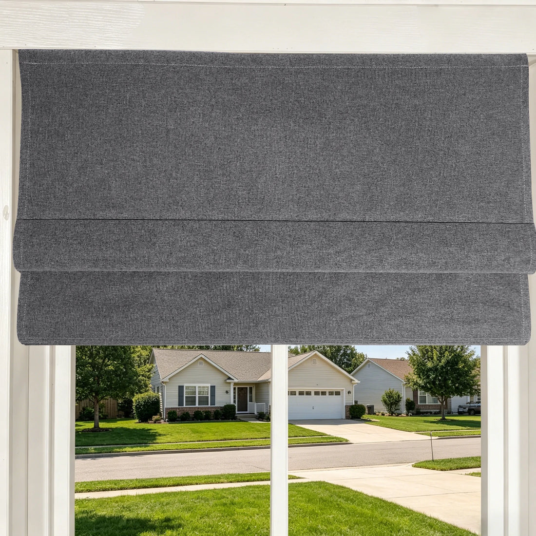 Orion Linen Look 100% Blackout Roman Shades