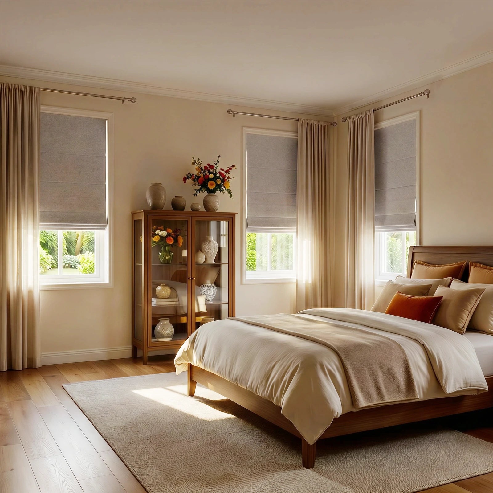 Orion Linen Look 100% Blackout Roman Shades