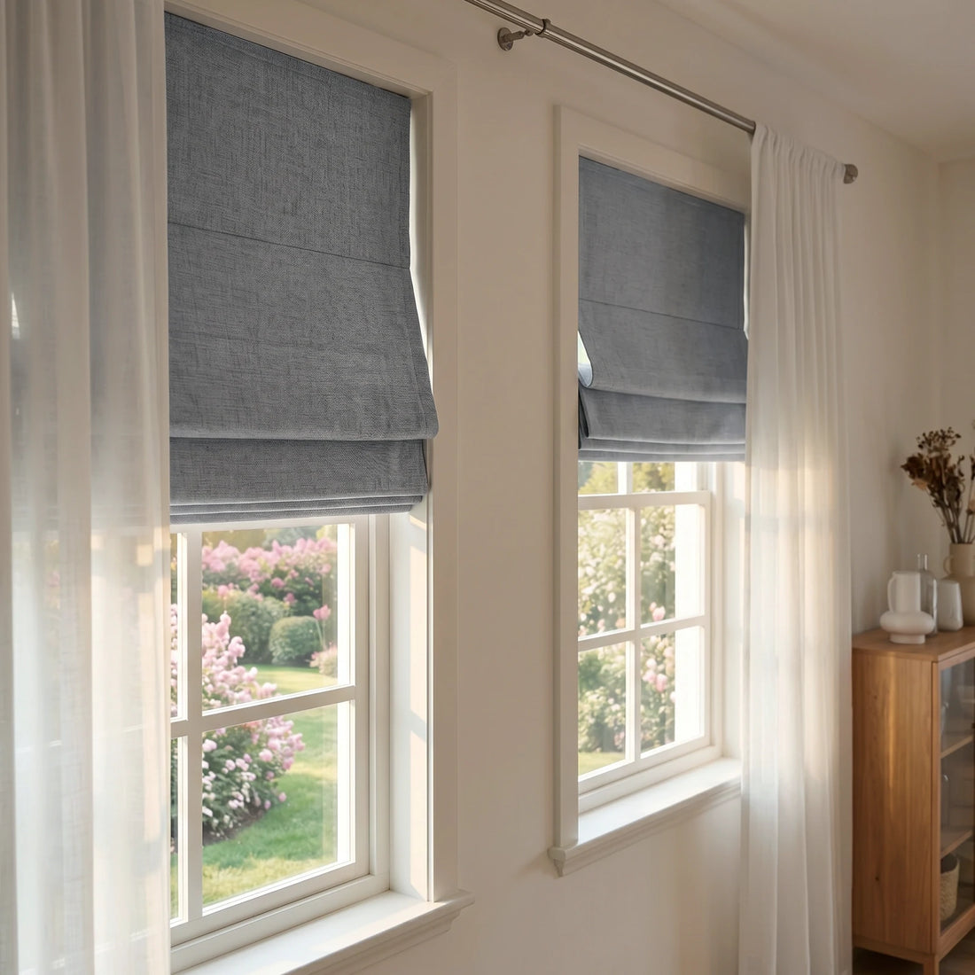 Orion Linen Look 100% Blackout Roman Shades