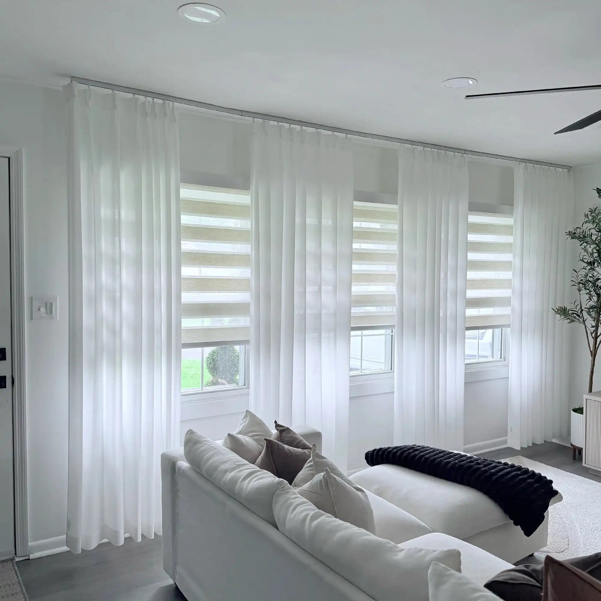 Alice Extra Long & Wide Semi Sheer Curtains Side View