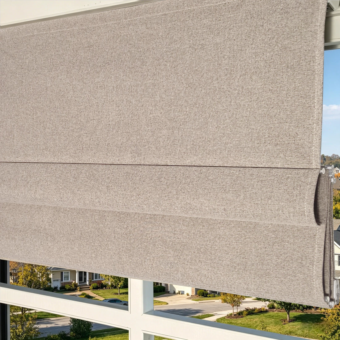 Orion Linen Look 100% Blackout Roman Shades