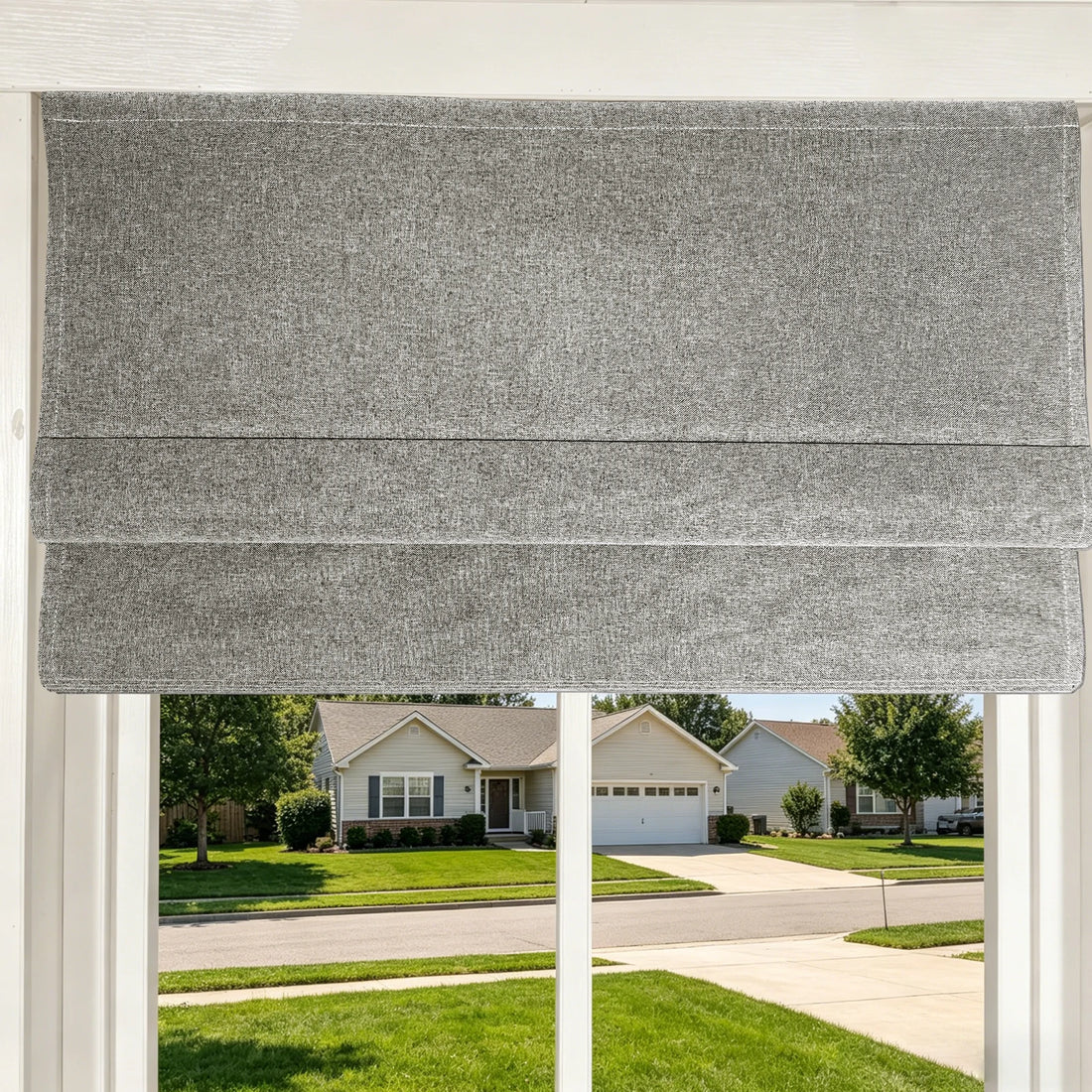 Orion Linen Look 100% Blackout Roman Shades
