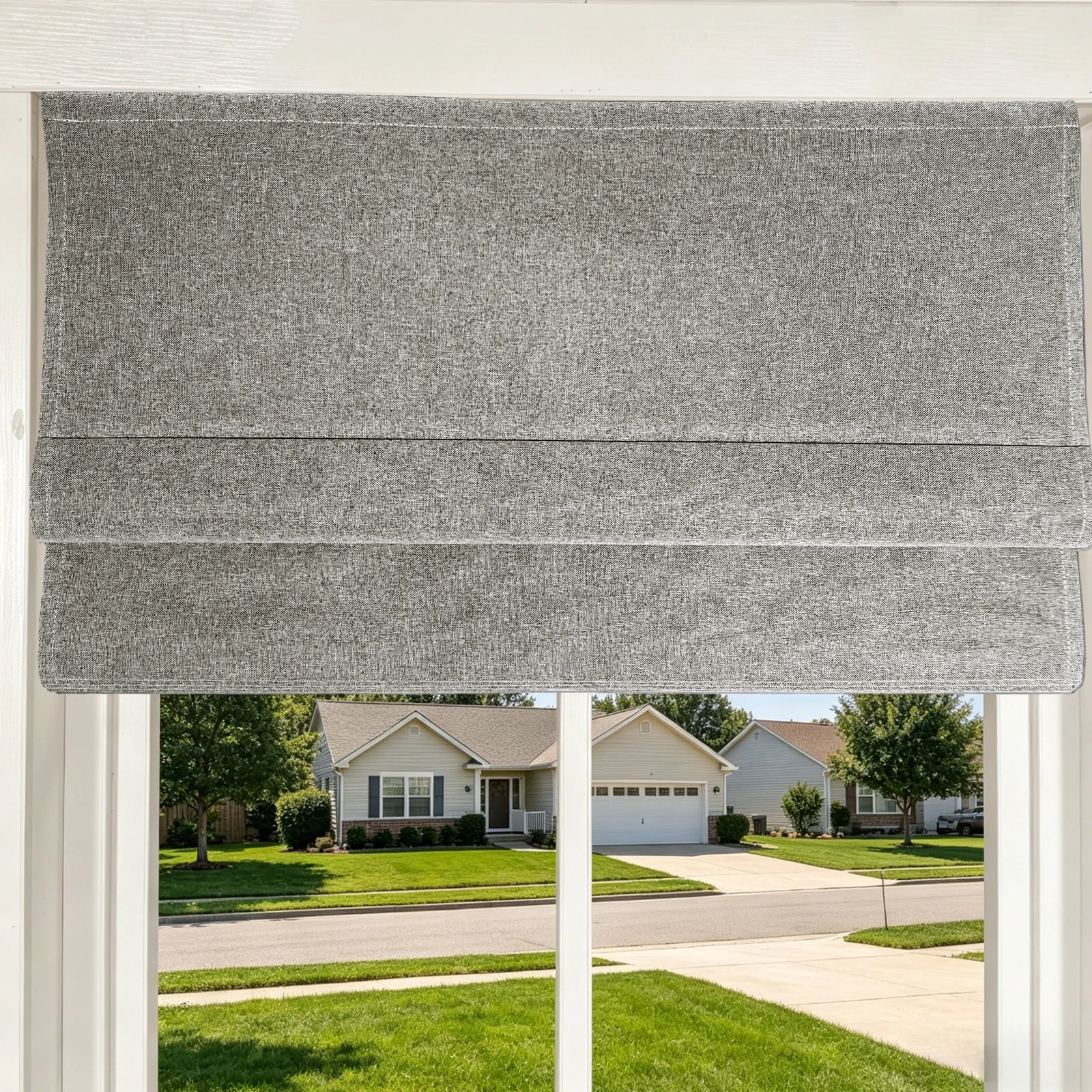 Orion Linen Look 100% Blackout Roman Shades