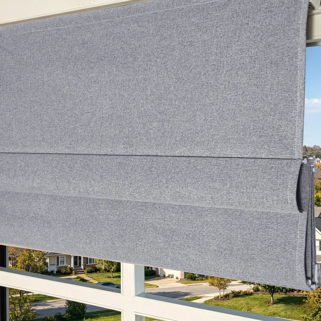 Orion Linen Look 100% Blackout Roman Shades