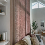 Luminous modern room featuring floor to ceiling Coffee John Linen Texture Cotton Curtains and minimalist decor