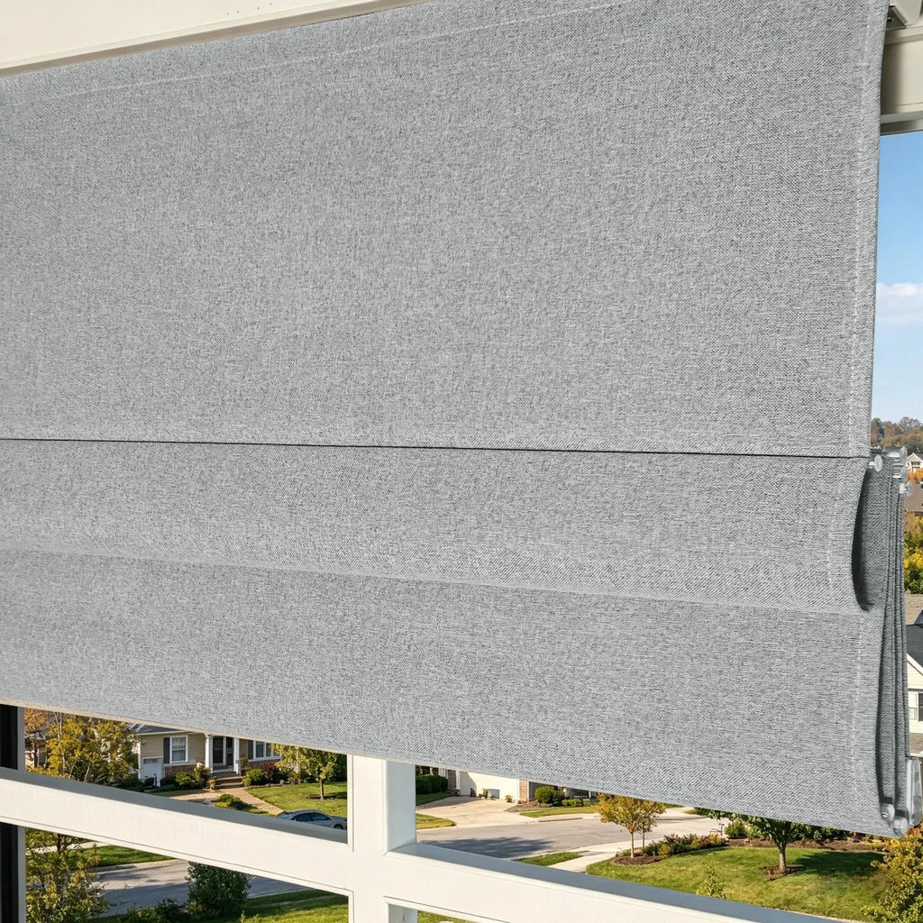 Orion Linen Look 100% Blackout Roman Shades