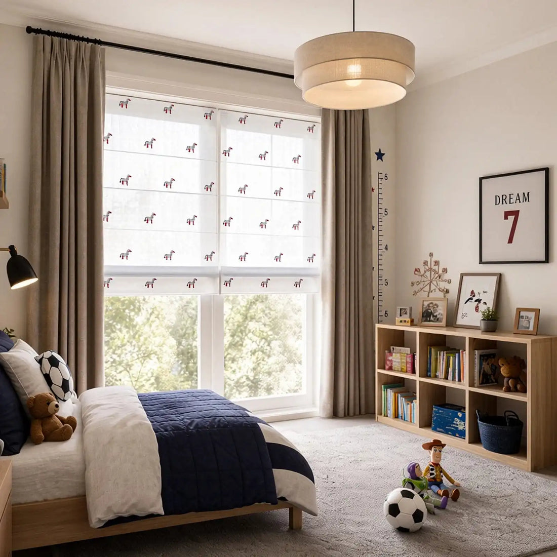 Bonnie Little Pony Embroidered Sheer Roman Shades