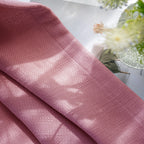 Organic fabric folds of Pink John Linen Texture Cotton Curtains under soft sunlight showing premium textile quality