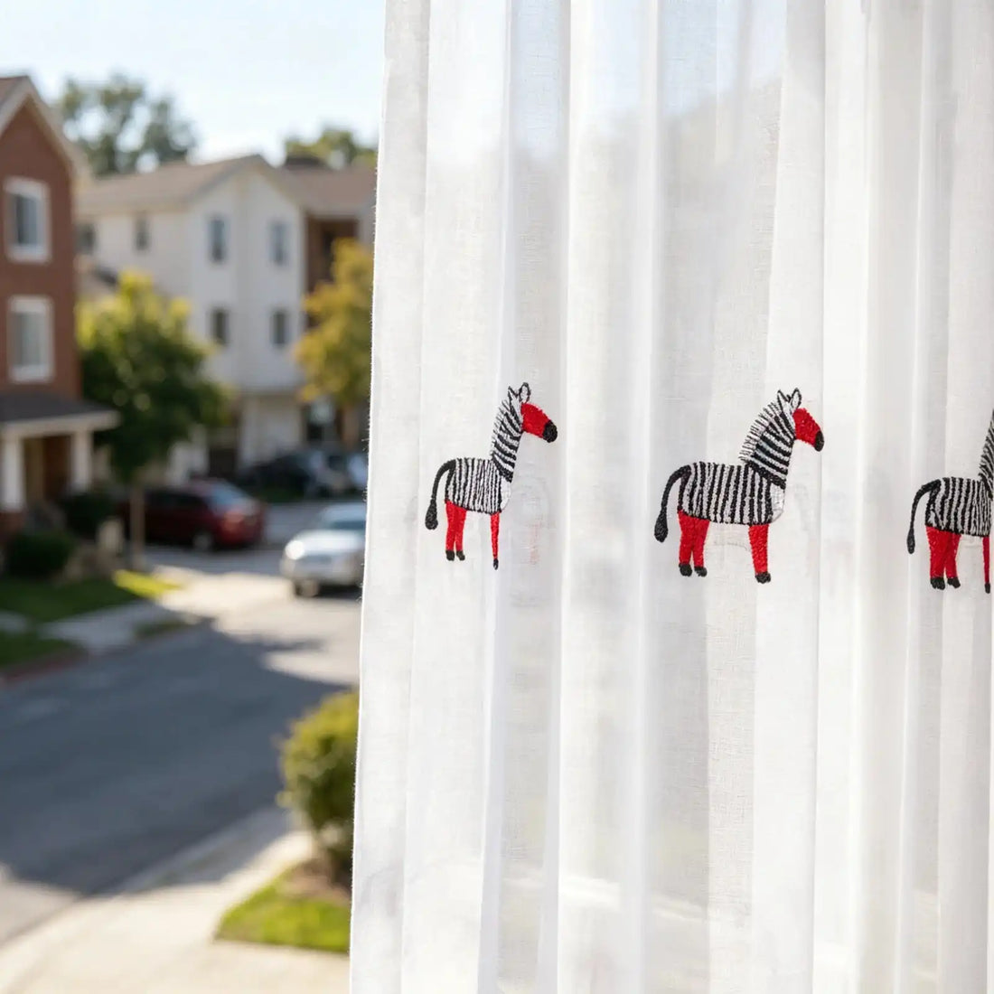 Bonnie Little Pony Embroidered Sheer Curtains