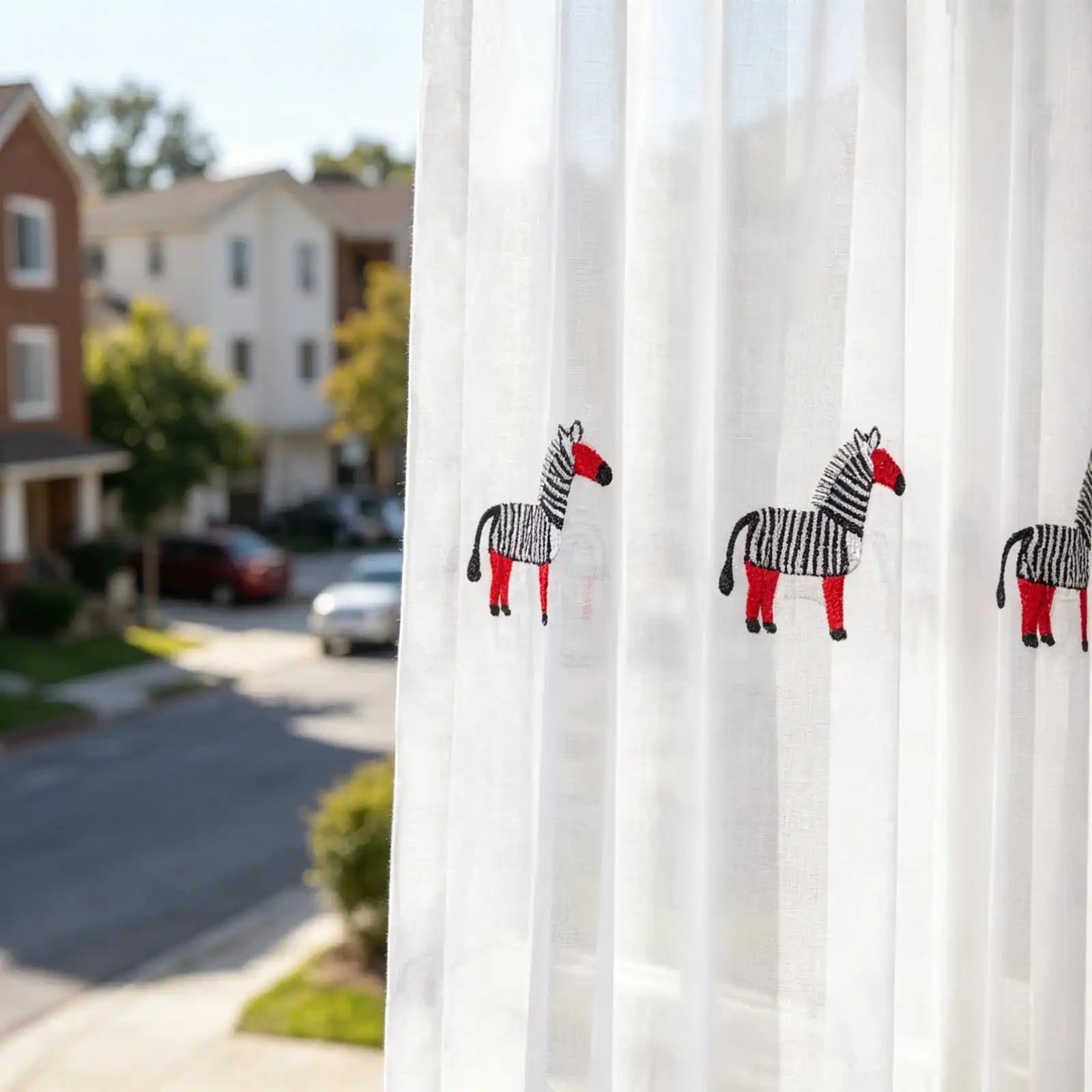 Bonnie Little Pony Embroidered Sheer Curtains