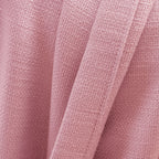 Detailed weave pattern and finely stitched edges of Pink John Linen Texture Cotton Curtains up close