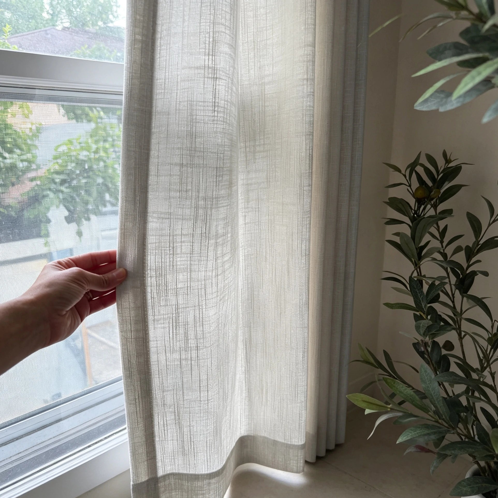 Caleb Cross-Weave Privacy Curtains
