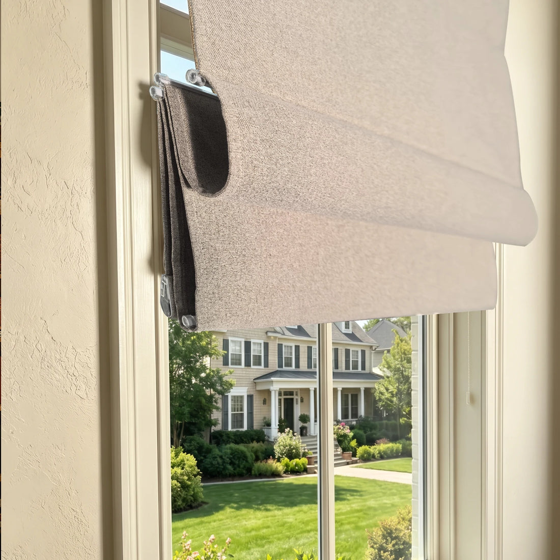 Orion Linen Look 100% Blackout Roman Shades