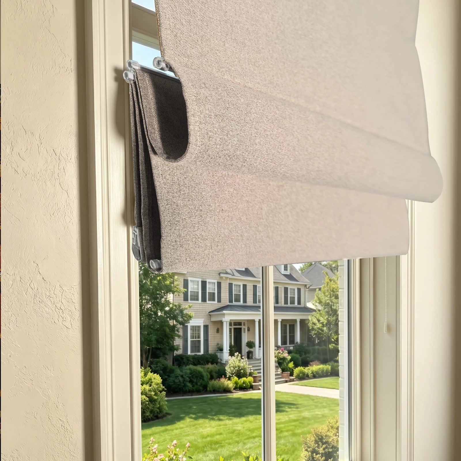 Orion Linen Look 100% Blackout Roman Shades