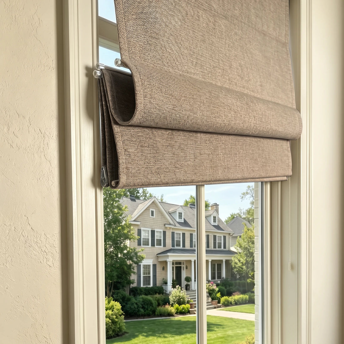 Orion Linen Look 100% Blackout Roman Shades