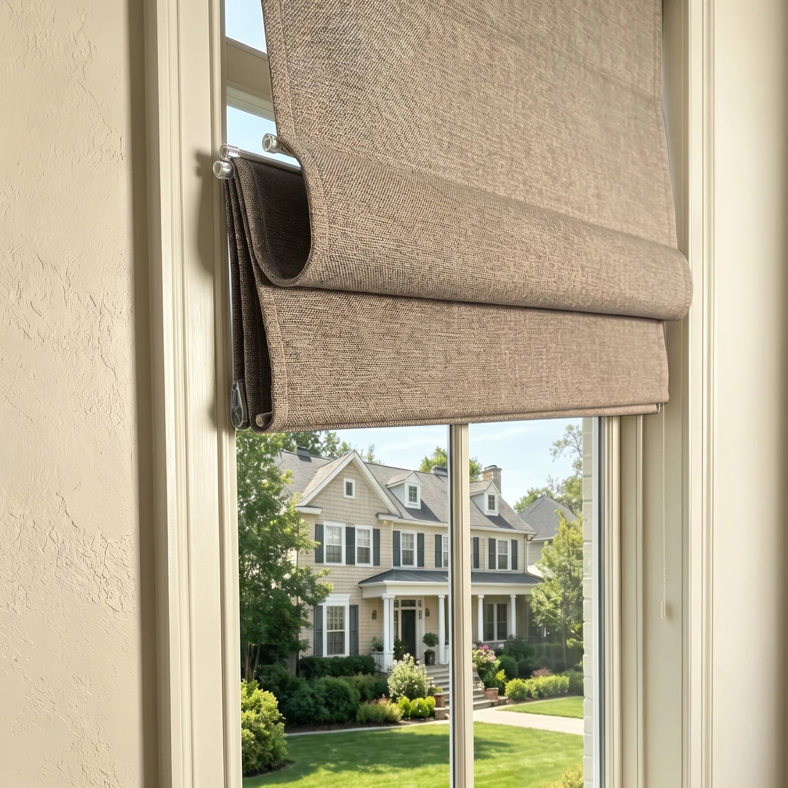Orion Linen Look 100% Blackout Roman Shades