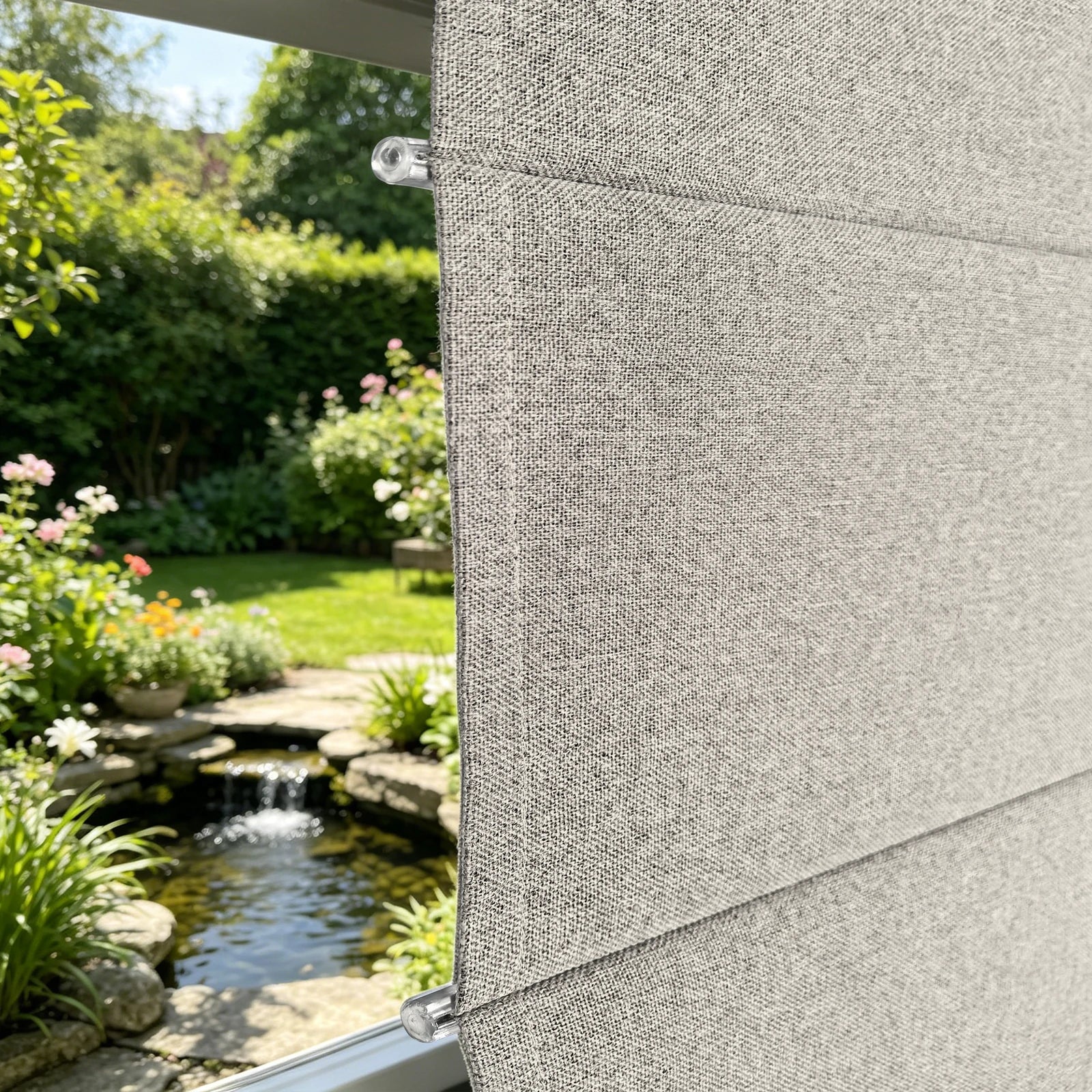 Orion Linen Look 100% Blackout Roman Shades