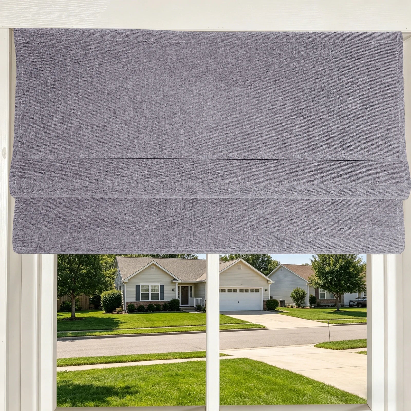 Orion Linen Look 100% Blackout Roman Shades