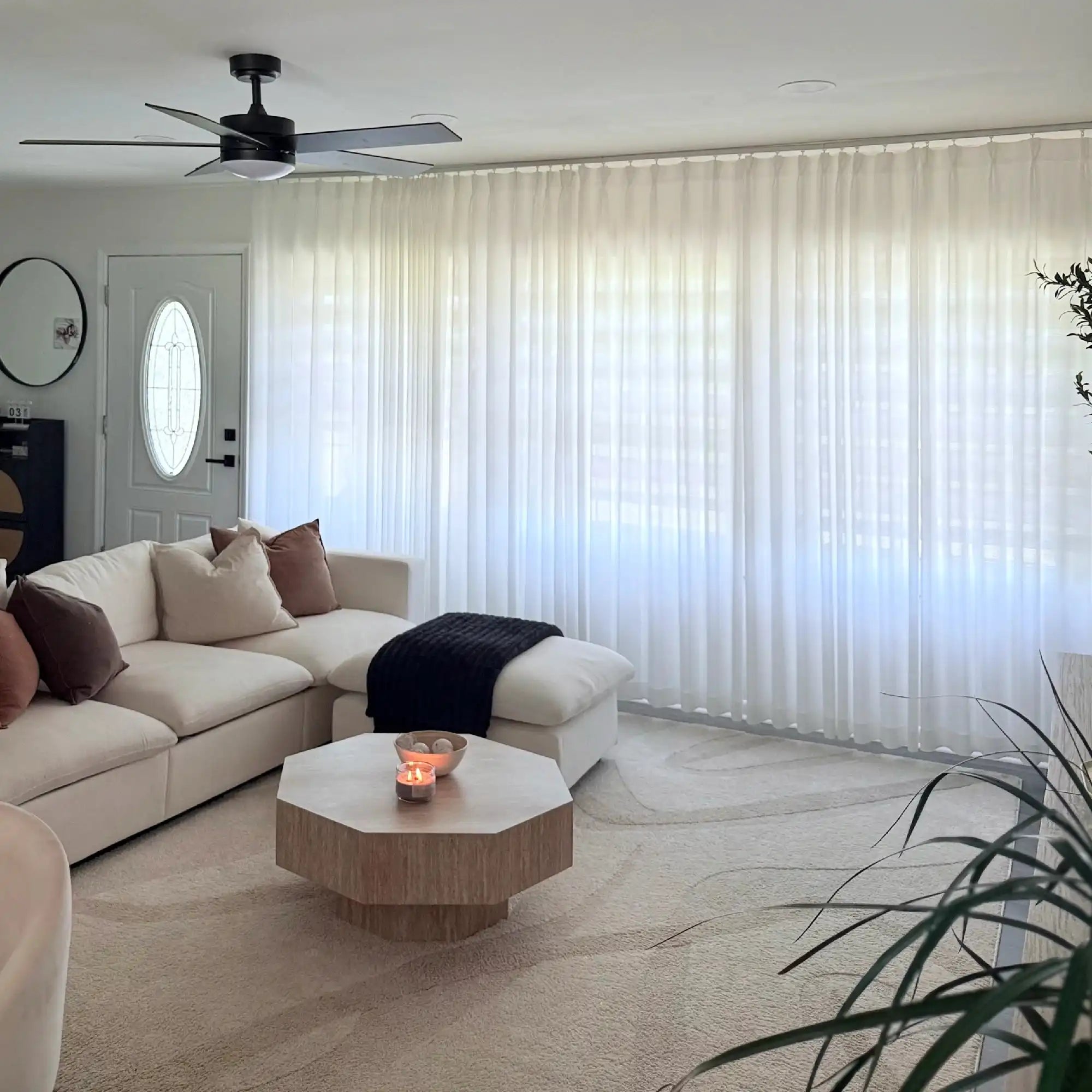 Alice Extra Long & Wide Semi-Sheer Curtains Display