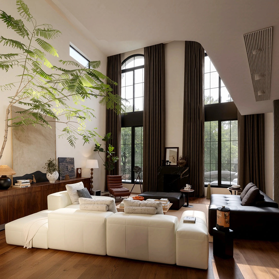 Alex 100% Blackout Extra Long Linen Look Curtains