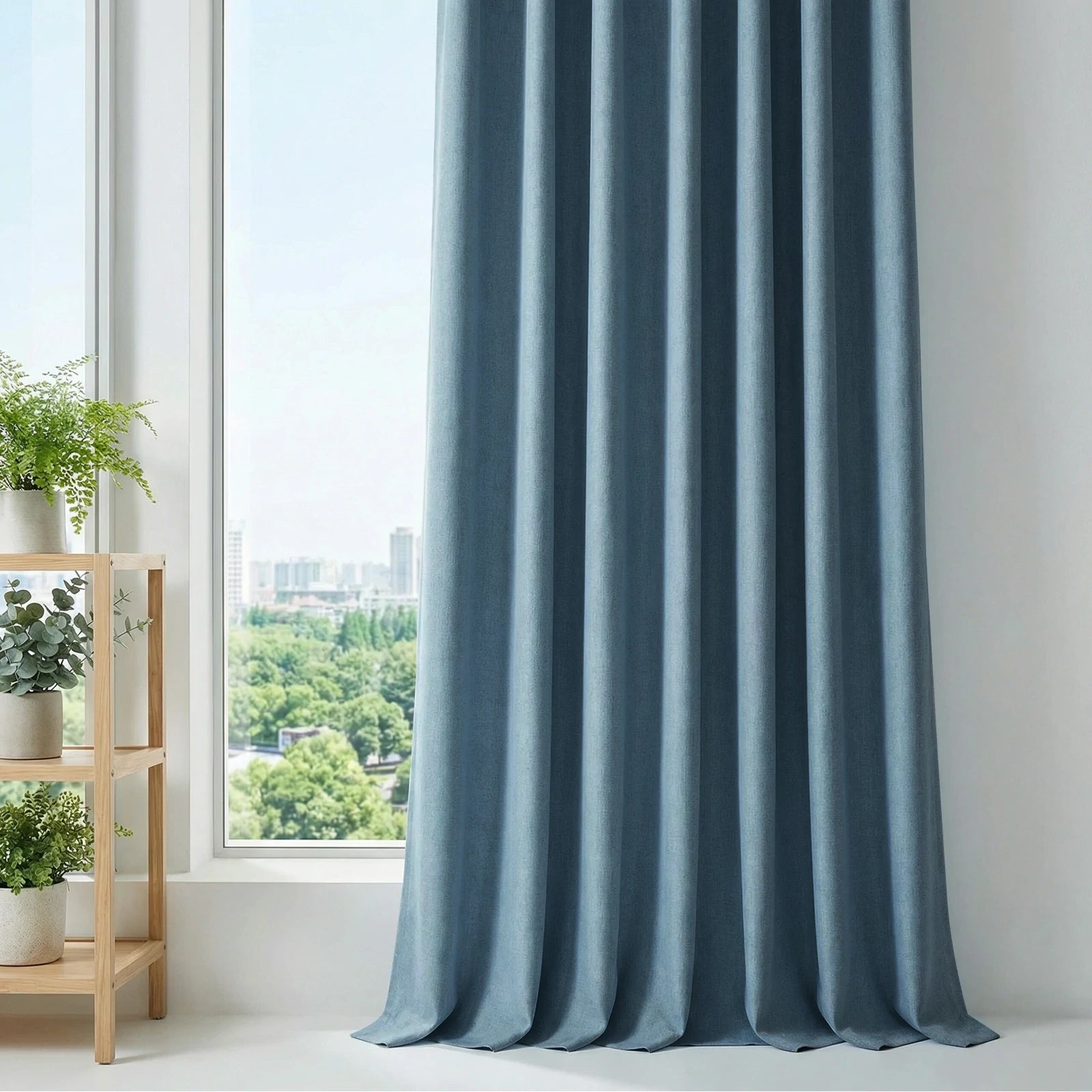 Alex 100% Blackout Extra Long Linen Look Curtains