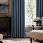 Alex 100% Blackout Extra Long Linen Look Curtains